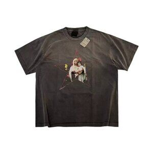 Saint Michael Print Vintage Distressed Short Sleeves
